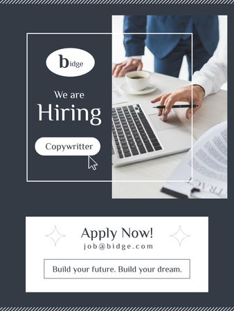 Vacancy Ad with Person Using Laptop Poster US Design Template