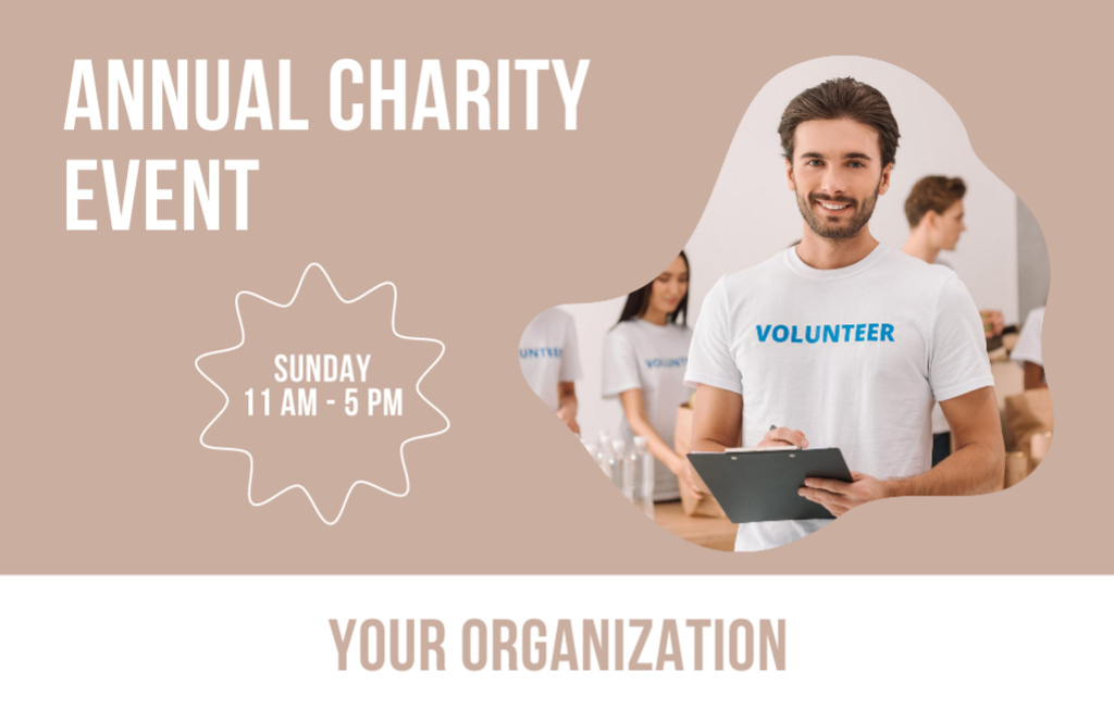 Annual Charity Event Ad Flyer 5.5x8.5in Horizontal Design Template