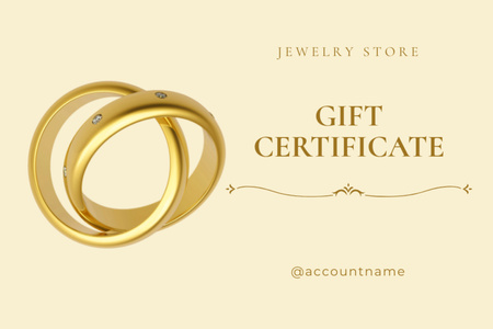 Oferta de vale-presente para joalheria com anéis Gift Certificate Modelo de Design