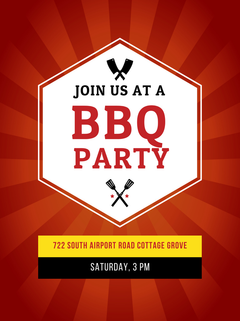 Invitation to BBQ Party Poster 36x48in Design Template