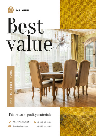 Designvorlage Furniture Offer with Gorgeous Home Interior für Poster A3