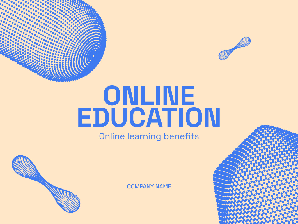 Online Learning Benefits Presentationデザインテンプレート