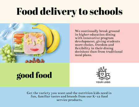 Flavorful Web-based School Food Specials Flyer 8.5x11in Horizontalデザインテンプレート