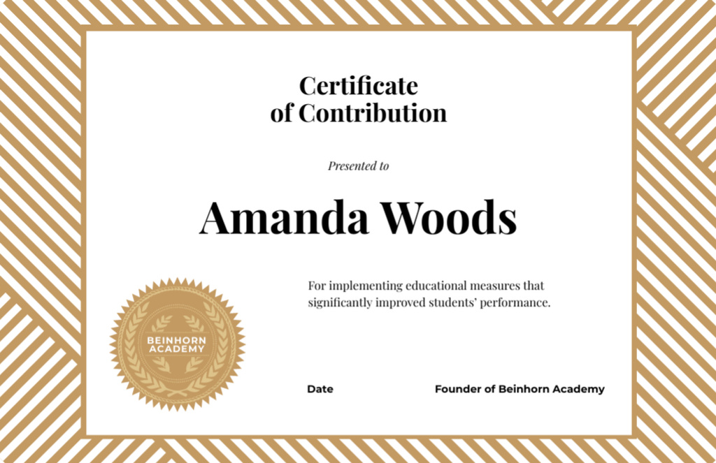 Education Process Contribution Gratitude Certificate 5.5x8.5in – шаблон для дизайну