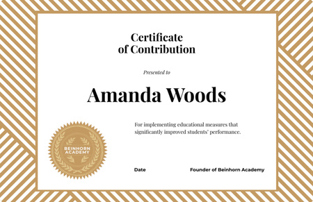 Platilla de diseño Education process Contribution gratitude Certificate 5.5x8.5in