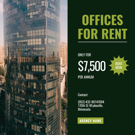 Offices rent advertising Animated Post Design Template