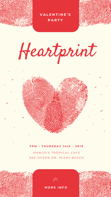 Valentines Heart made by fingerprints Instagram Story Modelo de Design