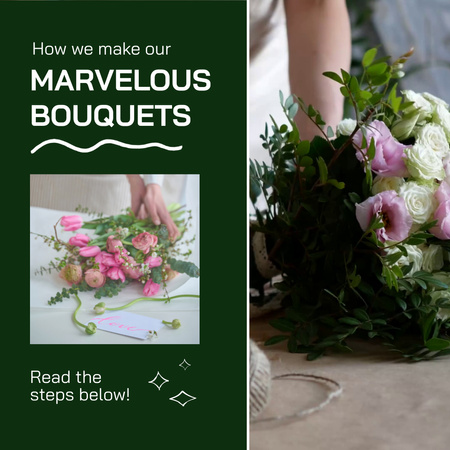 Platilla de diseño Marvelous Bouquets Making Guide From Local Business Animated Post