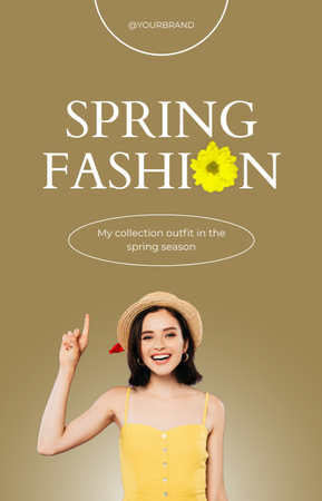 Fashion Spring Sale Announcement with Brunette IGTV Cover Design Template