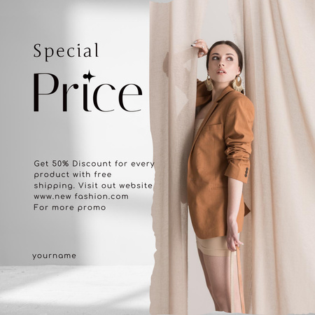 Ontwerpsjabloon van Instagram AD van Women’s Clothing Discount Announcement