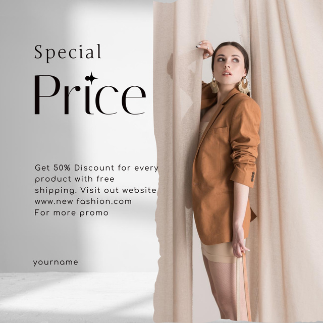 Modèle de visuel Women’s Clothing Discount Announcement - Instagram AD