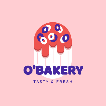 Bakery Ad with Cute Cupcake Logo Design Template