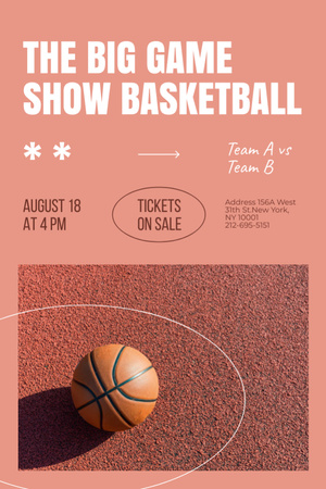 Basketball Tournament Announcement Invitation 6x9in Design Template