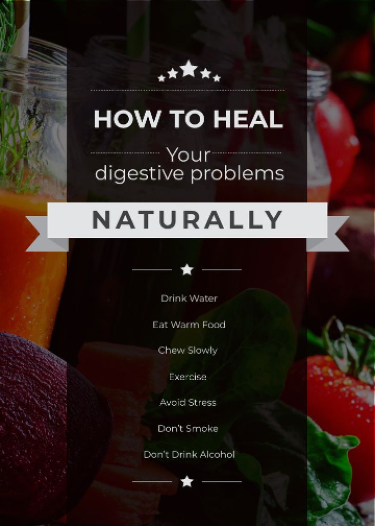 Modèle de visuel Healthy Food Raw Vegetables and Fruits - Flayer