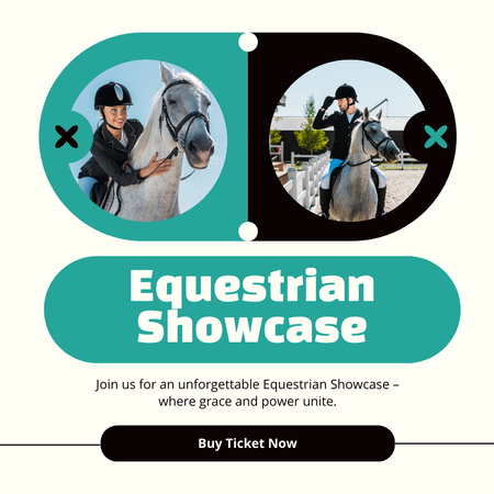 Unforgettable Equestrian Showcase With Experienced Jockeys Instagram AD Design Template