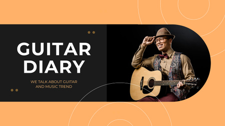 Young Man in Hat Playing Guitar Youtube Design Template