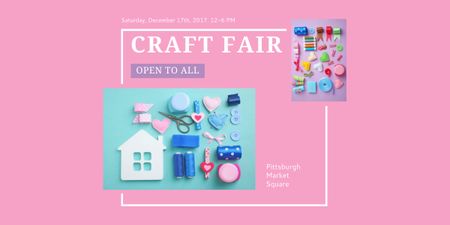 Craft Fair with needlework tools Imageデザインテンプレート
