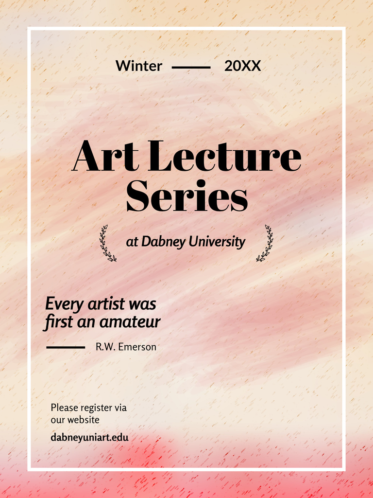Fabulous Art Lecture Series Announcement In Winter Poster 36x48in Design Template