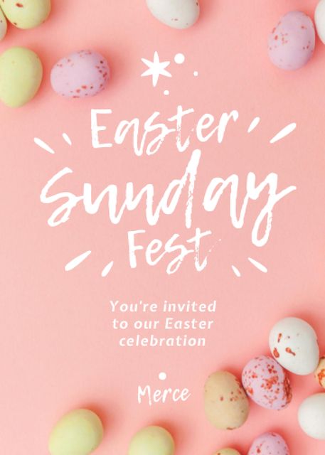 Celebrate Easter Sunday Fest Invitationデザインテンプレート