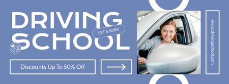 Platilla de diseño Auto Driving School Course Offer With Discount Facebook cover