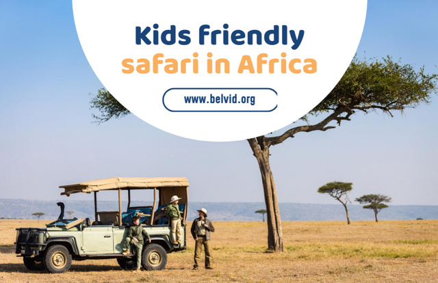 Lovely Safari Trip Promotion For Family With Kids Flyer 5.5x8.5in Horizontal Design Template