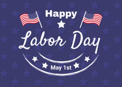 Labor Day Celebration Announcement With Stars And USA Flags