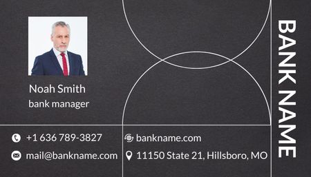 Informações de contato do gerente do banco Business Card US Modelo de Design