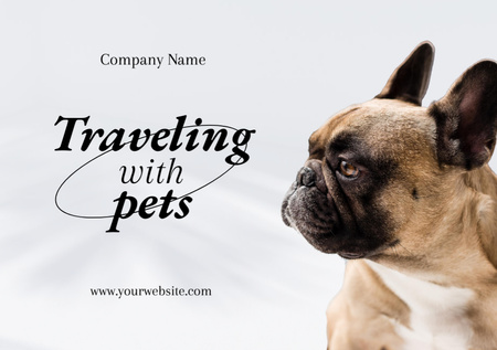 Helpful Pet Travel Guide with French Bulldog Flyer A5 Horizontalデザインテンプレート