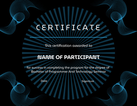 Награда за завершение программы для получения степени Certificate – шаблон для дизайна