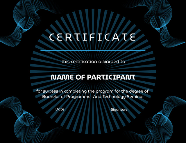 Award for Completing Program for Degree Certificate Tasarım Şablonu