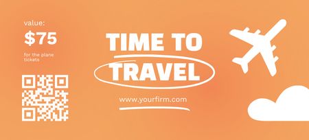 Charter Flights Ad on Orange Coupon 3.75x8.25in Tasarım Şablonu
