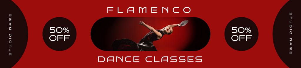 Announcement of Flamenco Dance Classes Ebay Store Billboardデザインテンプレート