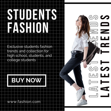 Ontwerpsjabloon van Instagram van Trendy Student Fashion Collection Ad