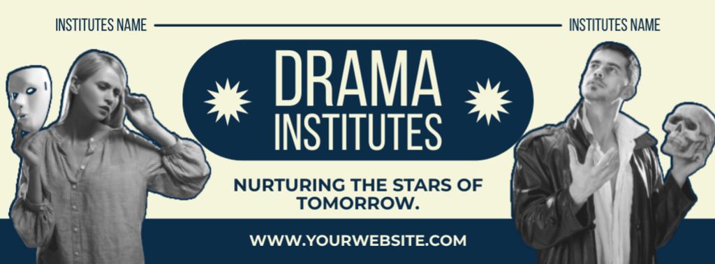 Modèle de visuel Institute of Dramatic Art with Young Actors - Facebook cover