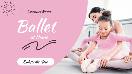 Ontwerpsjabloon van Youtube Thumbnail van Blog over balletdans met kleine ballerina