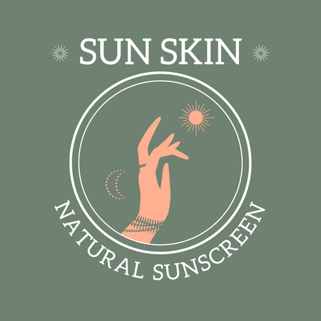 Advertisement for Natural Sunscreen Logo Design Template