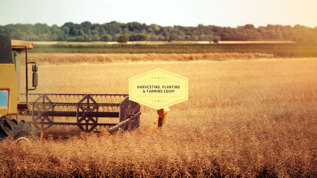 Harvester working in field Youtube Design Template