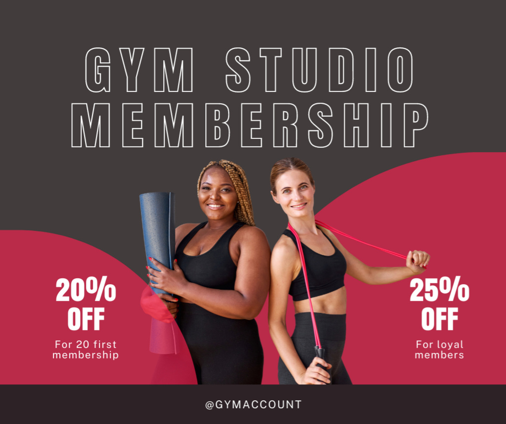 Offer of Gym Membership Facebook tervezősablon