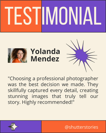 Feedback from Client about Services of Photographer Instagram Post Vertical Design Template