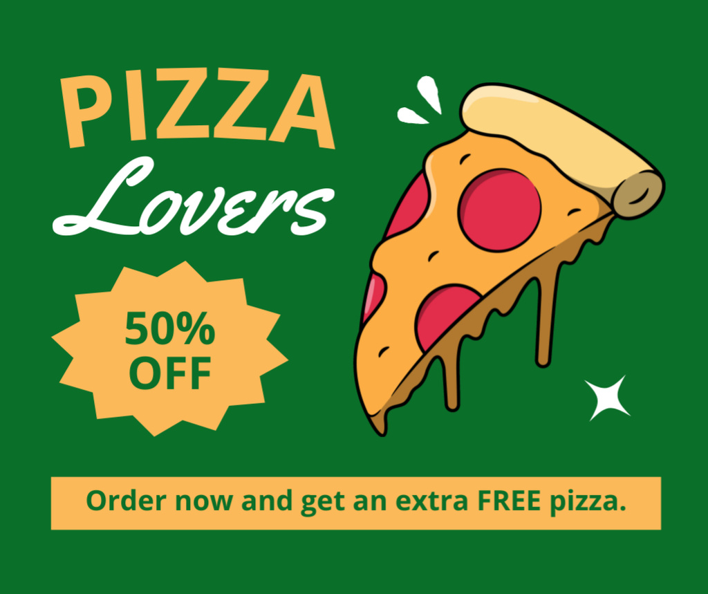 Modèle de visuel Offer Discounts for Pizza Lovers - Facebook