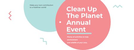 Ecological Event Announcement with Simple Circles Frame Facebook cover Design Template
