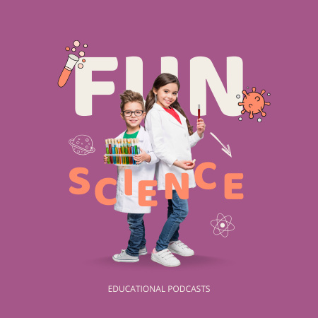 Fun Science for Kids Podcast Cover Design Template