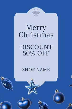 Plantilla de diseño de Merry Christmas Discount Different Shaped Baubles Pinterest 