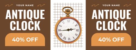 Bygone Period Pocket Watch At Reduced Price Offer Facebook cover Design Template