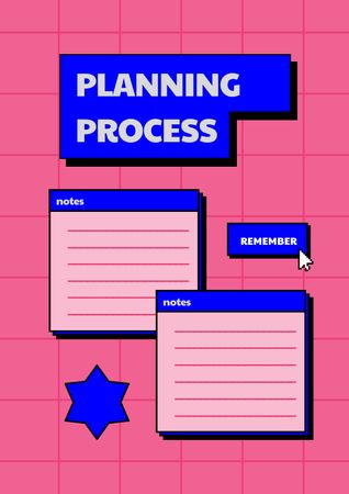 Template di design Planning Process with Notes Schedule Planner