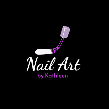 Skilled Offer of Nail Salon Services With Polish In Black Logo Design Template