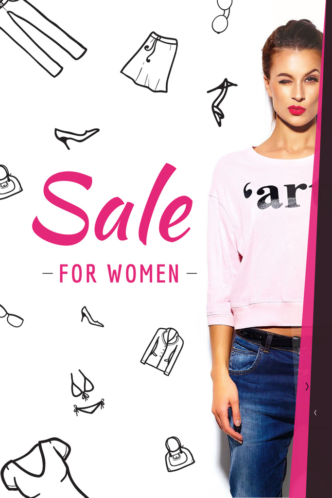 Ontwerpsjabloon van Pinterest van Sale for women Ad