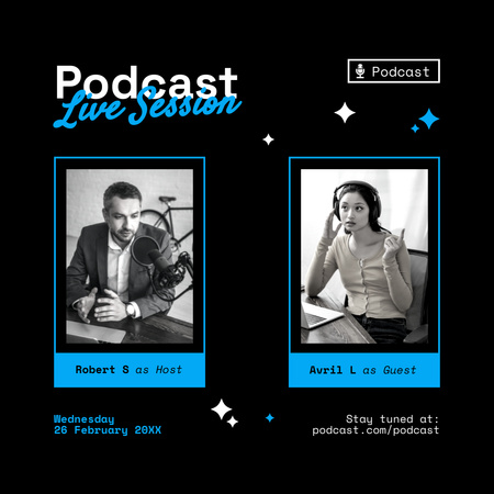 ζωντανή συνεδρία podcast Instagram Πρότυπο σχεδίασης