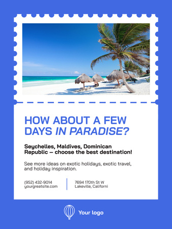 Plantilla de diseño de Exotic Vacations Offer Poster US 