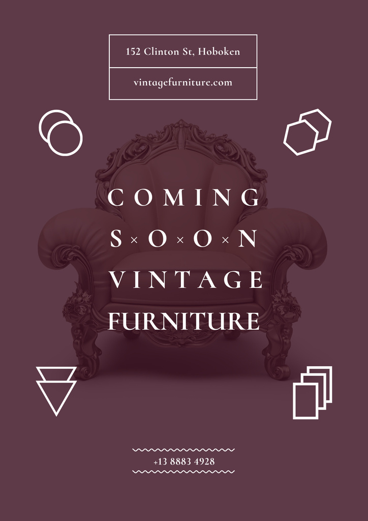 Plantilla de diseño de Vintage furniture shop Opening Poster 